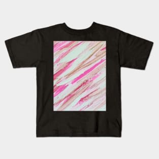 Pink and Gold Streaks Kids T-Shirt